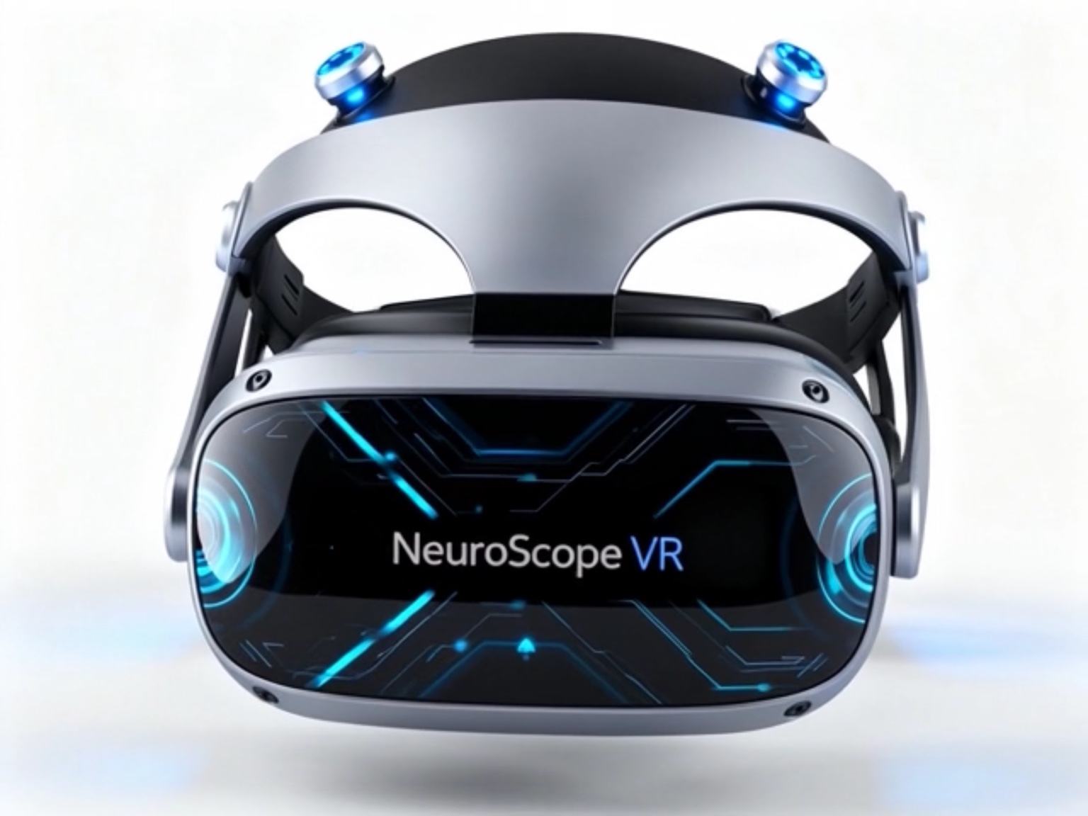 NeuroScope VR metallic grey headset front view